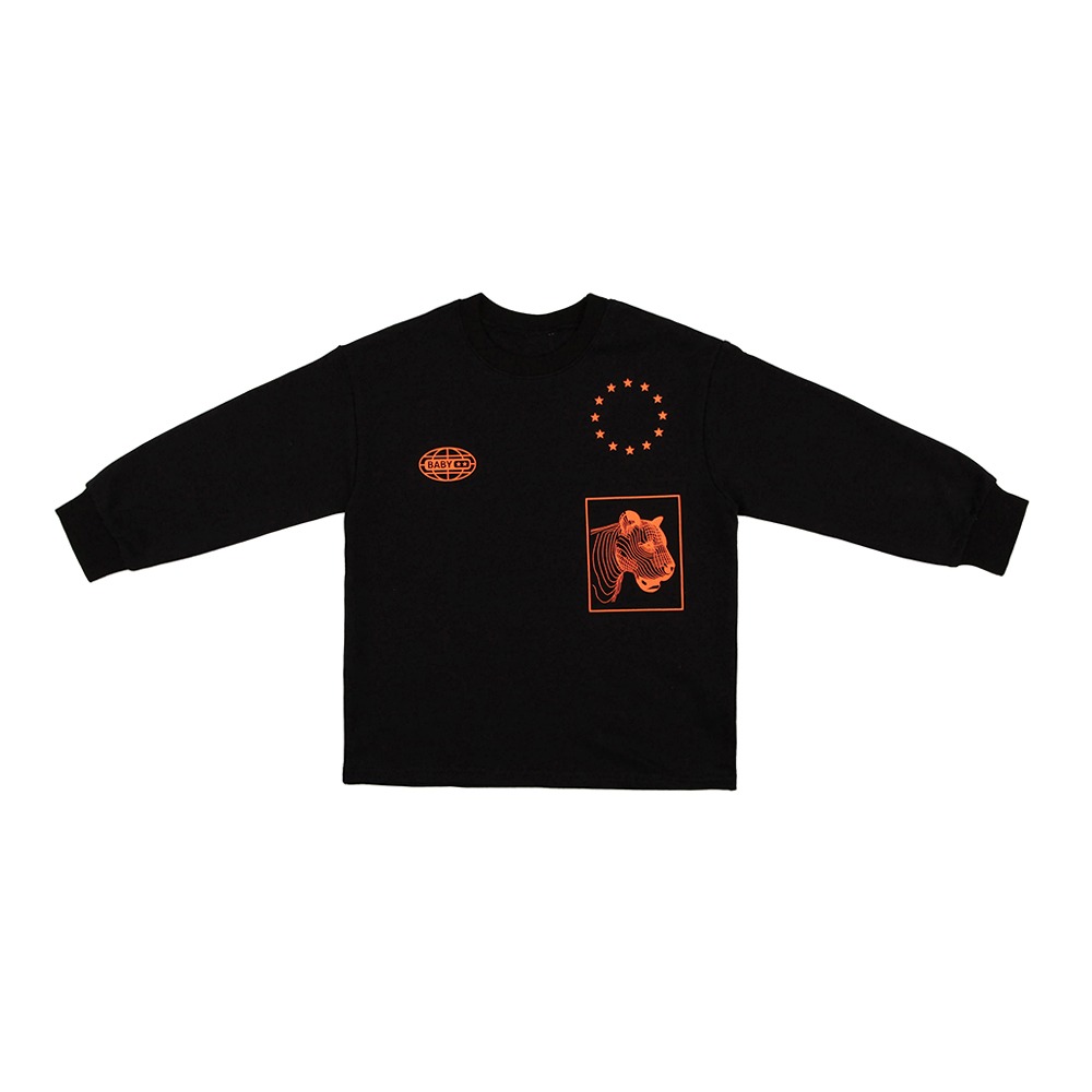[패밀리룩] &#039;재규어&#039; 슬리브 티셔츠 : 블랙
